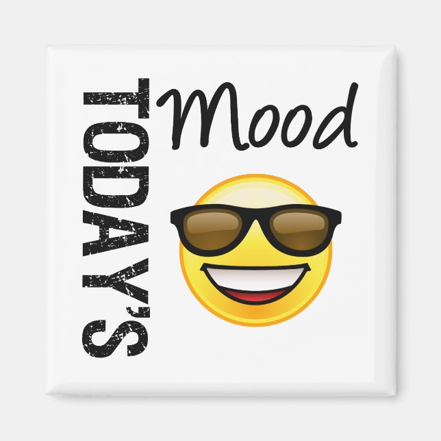 Dagens Mood Emoticon-Coola med skuggor Magnet (Framsidan)