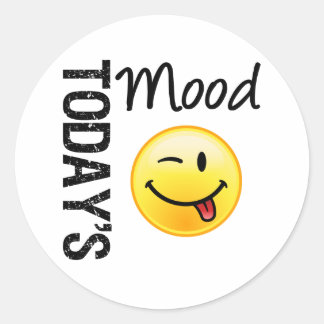 Dagens mood Emoticon Playful Runt Klistermärke