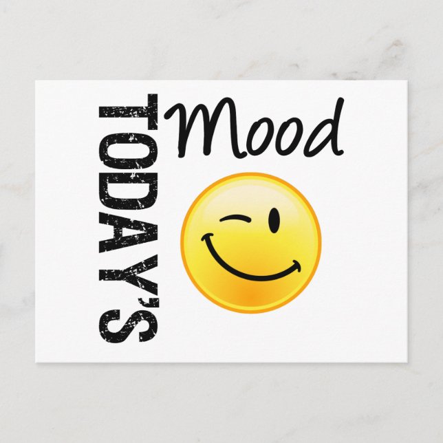 Dagens mood Emoticon Winking Vykort (Framsida)