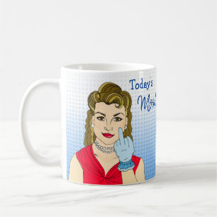 Dagens Mood, Retro Dam flåsa fågeln Kaffemugg