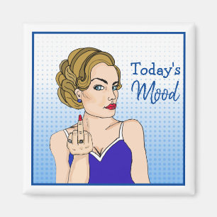 Dagens Mood, Retro Dam flåsa fågeln Magnet