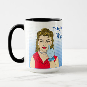 Dagens Mood, Retro Dam flåsa fågeln Mugg