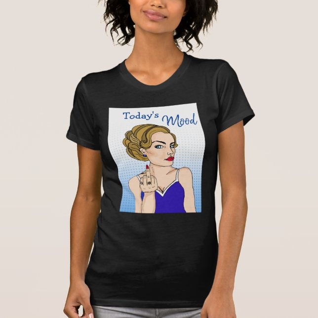 Dagens Mood, Retro Dam flåsa fågeln T Shirt (Framsida)