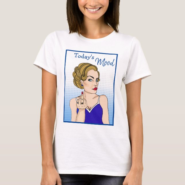 Dagens Mood, Retro Dam flåsa fågeln T Shirt (Framsida)