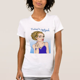 Dagens Mood, Retro Dam flåsa fågeln T Shirt