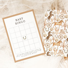 Dagens Neutralt Rodeo Baby Shower Baby Bingo Game