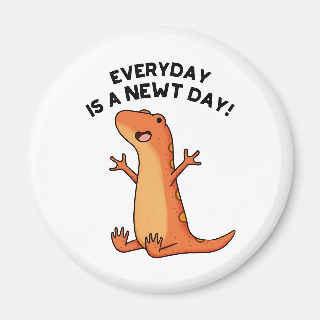 Dagens nydag är en daglig nuny Cute Salamander Pun Magnet (Framsidan)