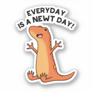 Dagens nydag är en nydag Funny Salamander Pun Klistermärken