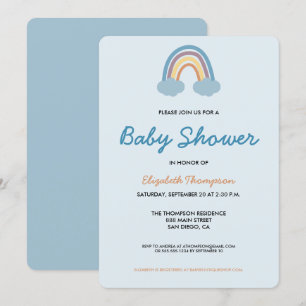 Dagens Pojke Blue Rainbow Baby Shower Inbjudningar