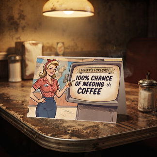 Dagens Prognos. 100% Chans för Kaffe | Roligt Kort