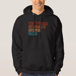 Dagens prognos 100 Crossword Puzzles Funny Vinta Hoodie