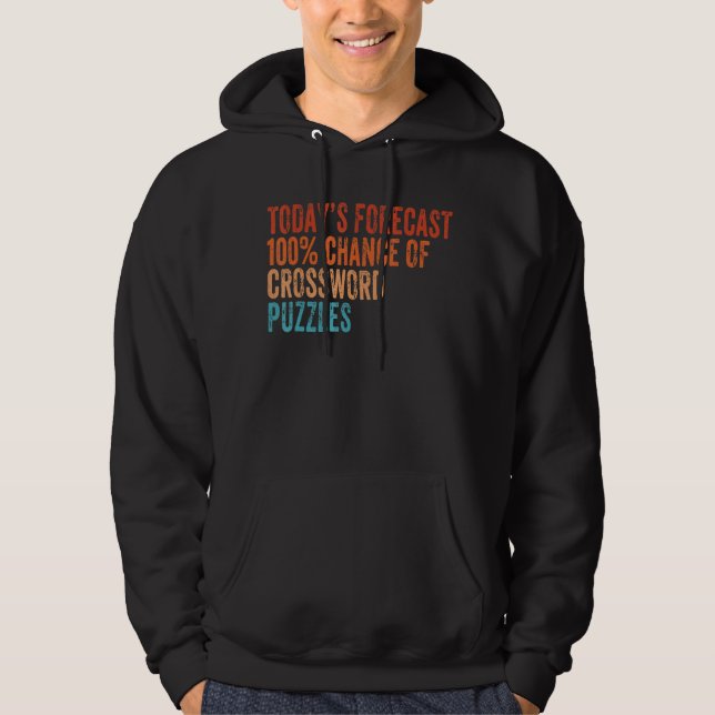 Dagens prognos 100 Crossword Puzzles Funny Vinta Hoodie (Framsida)