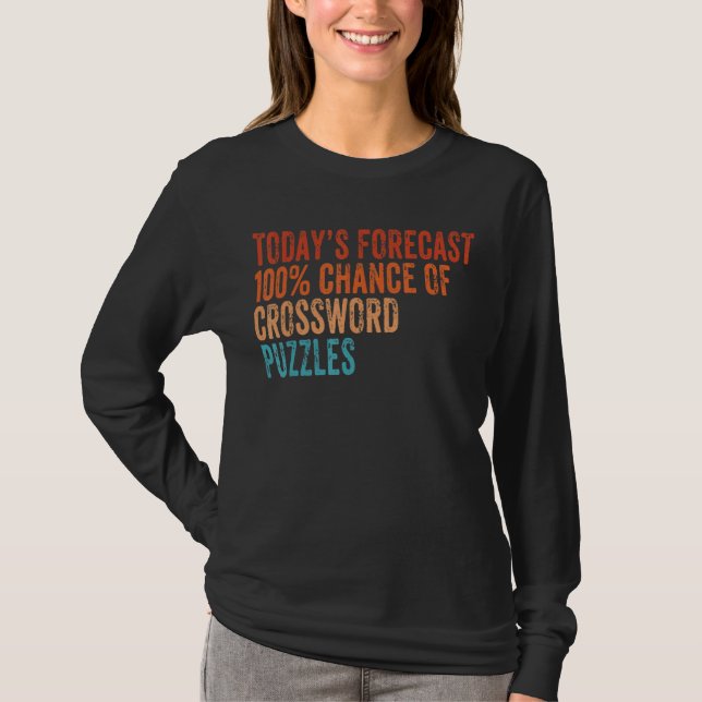Dagens prognos 100 Crossword Puzzles Funny Vinta T Shirt (Framsida)