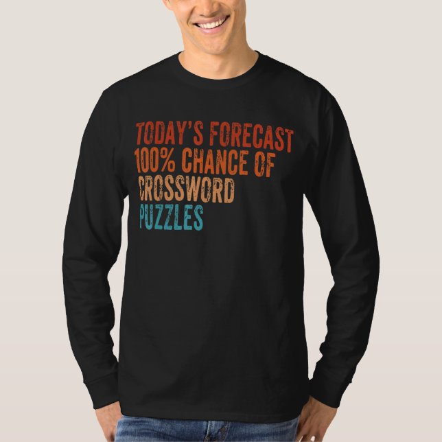Dagens prognos 100 Crossword Puzzles Funny Vinta T Shirt (Framsida)