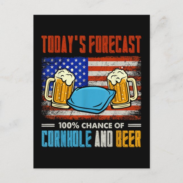 Dagens prognos Cornhole och öl  Inbjudan Vykort (Framsida)