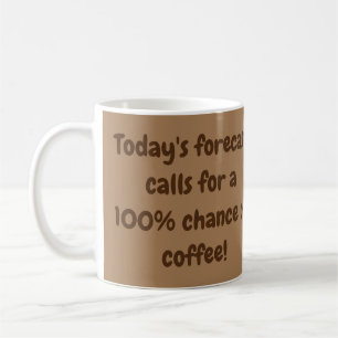 Dagens prognos kräver en hundraprocentig chans för kaffemugg
