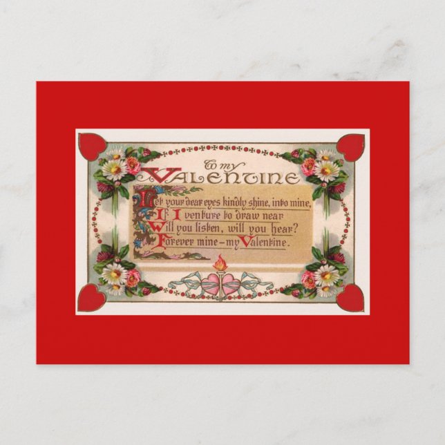 Dagens romantiskt vykort för Dikt på Alla hjärtans (Framsida)