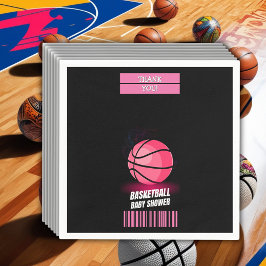 Dagens Rosa Basketball Biljett Boll Baby Shower Pappersservett
