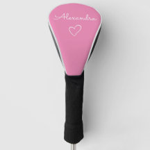 Dagens Rosa Namn Anpassningsbar Cute Golf Head Cov