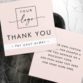 Dagens  rosa tack för att du infogar fyrkantigt visitkort