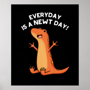 Dagens salamander Pun Mörk BG Poster
