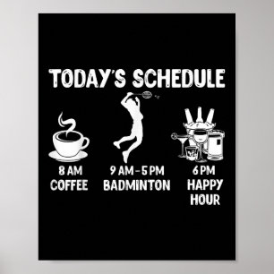 Dagens Schema Badminton Present - Rolig Grafik För Poster