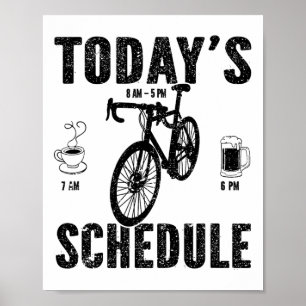 Dagens schema mountainbiking cykling vintage B Poster