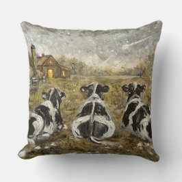 Dagens Slut Kor Whimsical Farmhouse Ko Vintage Kudde