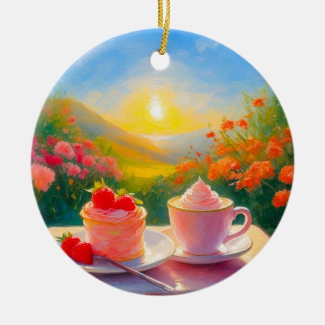 Dagens sötaste eftermiddag julgransprydnad keramik (Framsidan)