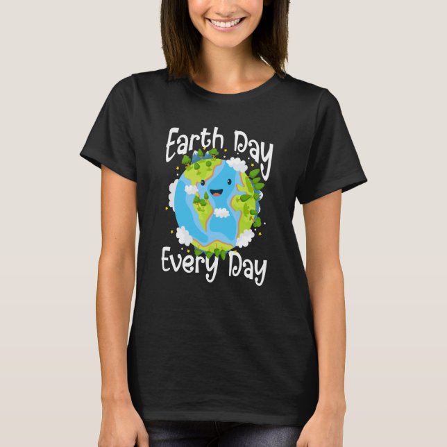 Dagens Spara varje dag i vår planetens Grönt T Shirt (Framsida)