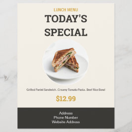 Dagens Special Moderna Eleganta Lunchmeny Mat Reklamblad