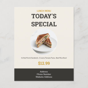 Dagens Specialmat Företag Modern Lunchmeny Flygblad