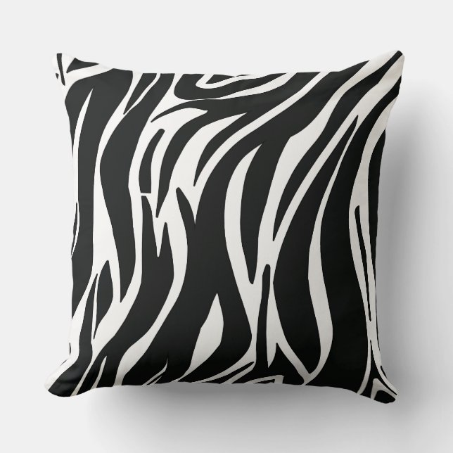 Dagens svarta och vita zebra tryck kudde (Framsida)