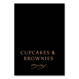 Dagens svarta ro guld chic Buffet Food Labels Bordsnummer
