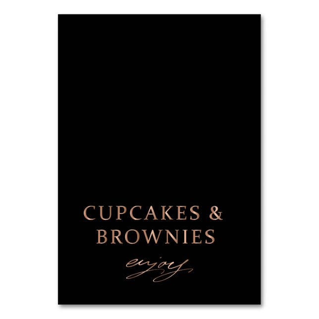 Dagens svarta ro guld chic Buffet Food Labels Bordsnummer (Framsidan)