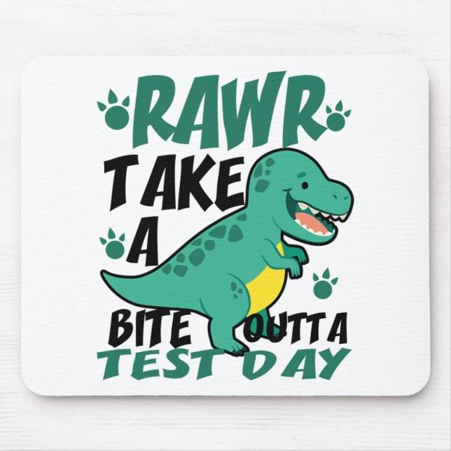 Dagens T-rex-test för den Student Läraren Dinosaur Musmatta (Framsidan)