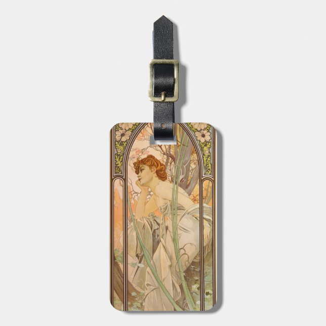 Dagens tider, kvällskontemplation 1899 bagagebricka (Vertikal Framsida)