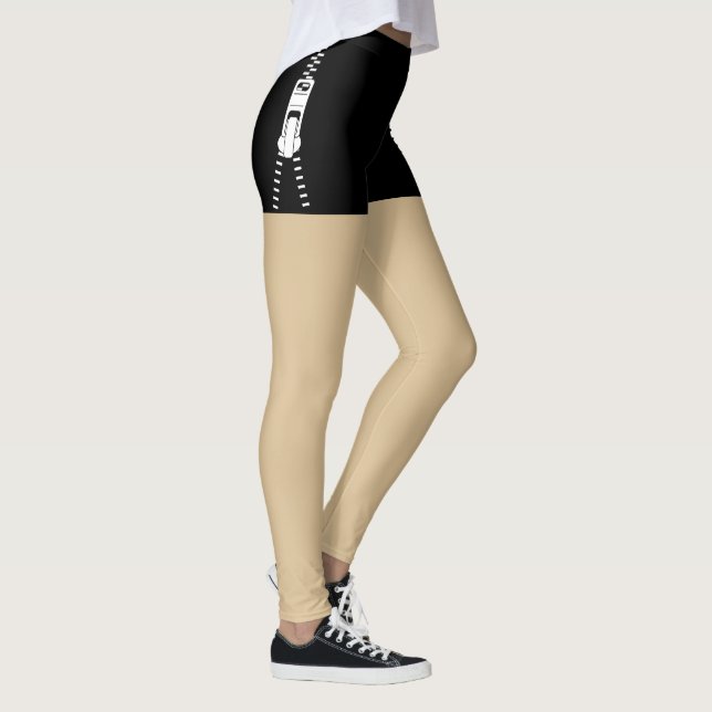 Dagens unika svarta, falska kort med blixtar leggings (Höger)