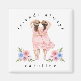 Dagens vänner flickor Hats Namn Magnet