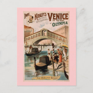 Dagens Venedig-teater i Vintagen Vykort