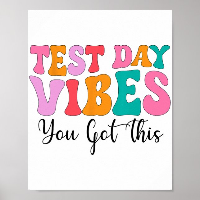Dagens Vibes Groovy-testdag Lärare Student Kvinnor Poster (Framsidan)