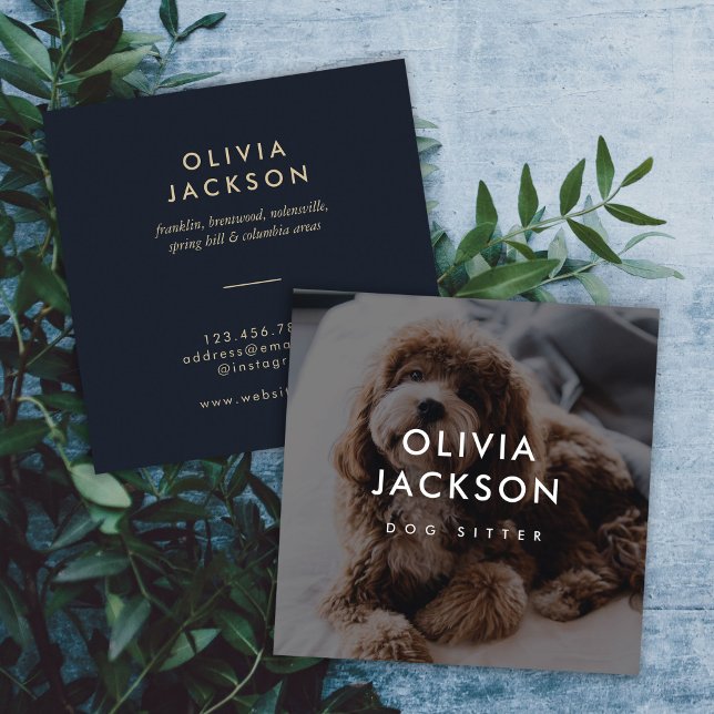 Dagens webbplats för minimala Hund för webbplatsut Fyrkantigt Visitkort (Skapare uppladdad)