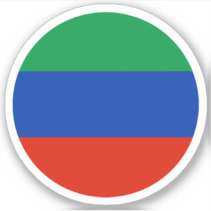 Dagestan Flag Rund Klistermärke Klistermärken