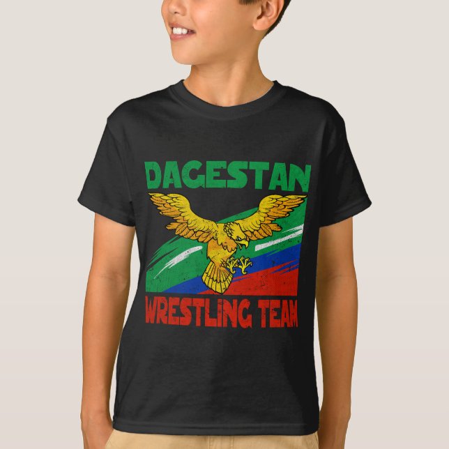 Dagestan Wrestling Team. Kaukasus Fighter Tee för (Framsida)