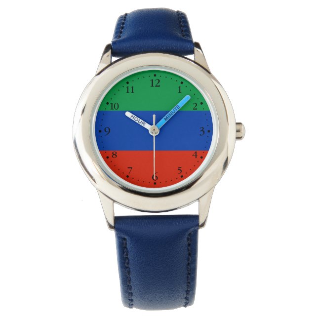 Dagestanflagga Armbandsur (Framsida)