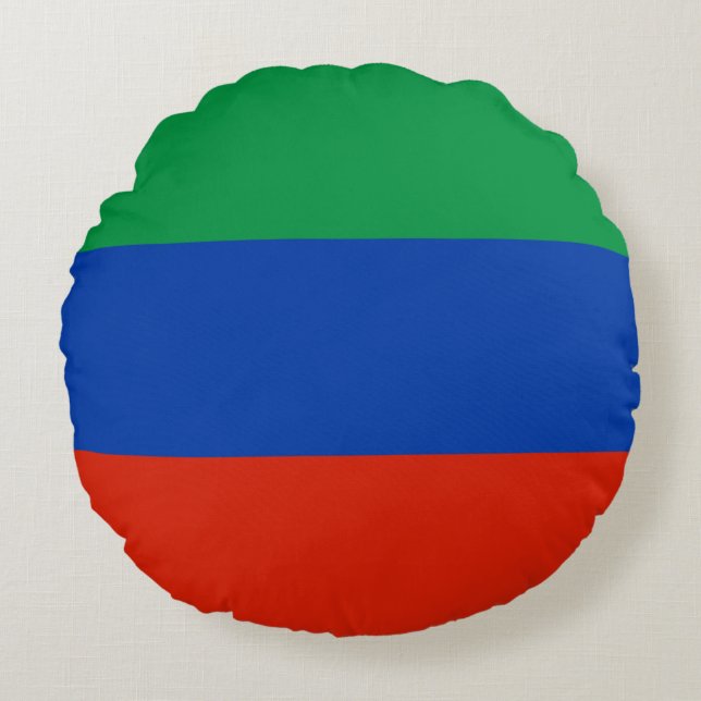 Dagestanflagga Rund Kudde (Framsidan)
