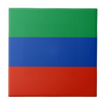 Dagestans flagga kakelplatta<br><div class="desc">Patriotisk flagga av Dagestan.</div>