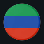 Dagestans flagga magnet<br><div class="desc">Patriotiska flaggan i Dagestan.</div>