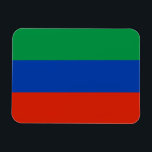Dagestans flagga magnet<br><div class="desc">Patriotiska flaggan av Dagestan.</div>