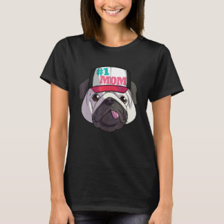 Däggfärgad Mops #1 Mamma Mors Dag T Shirt